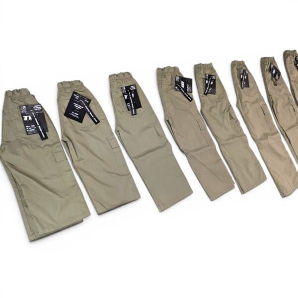 Kids Beige Cargo Jogger Pants – Soft Cotton Twill Utility Style