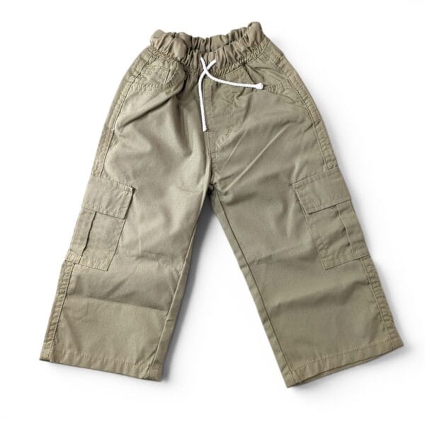 Kids Khaki Cotton Twill Cargo Pants – Premium Utility Trousers