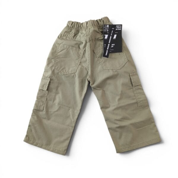 Kids Beige Cargo Jogger Pants – Soft Cotton Twill Utility Style